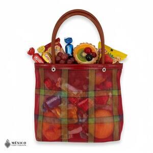 Mini Mexican Market Bag – Reusable Plastic Tote, Traditional Handcrafted Style